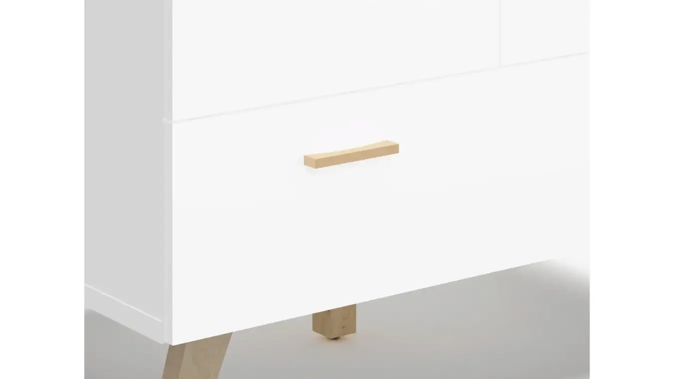 Шкаф двухдверный с ящиком Helmi, Гикори кингстон+Белый блеск фото - 5 - большое изображение